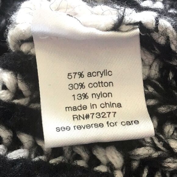 Elizabeth and James Black White Vertical Stripe Knit Crew Neck Pullover Sweater - Picture 13 of 15